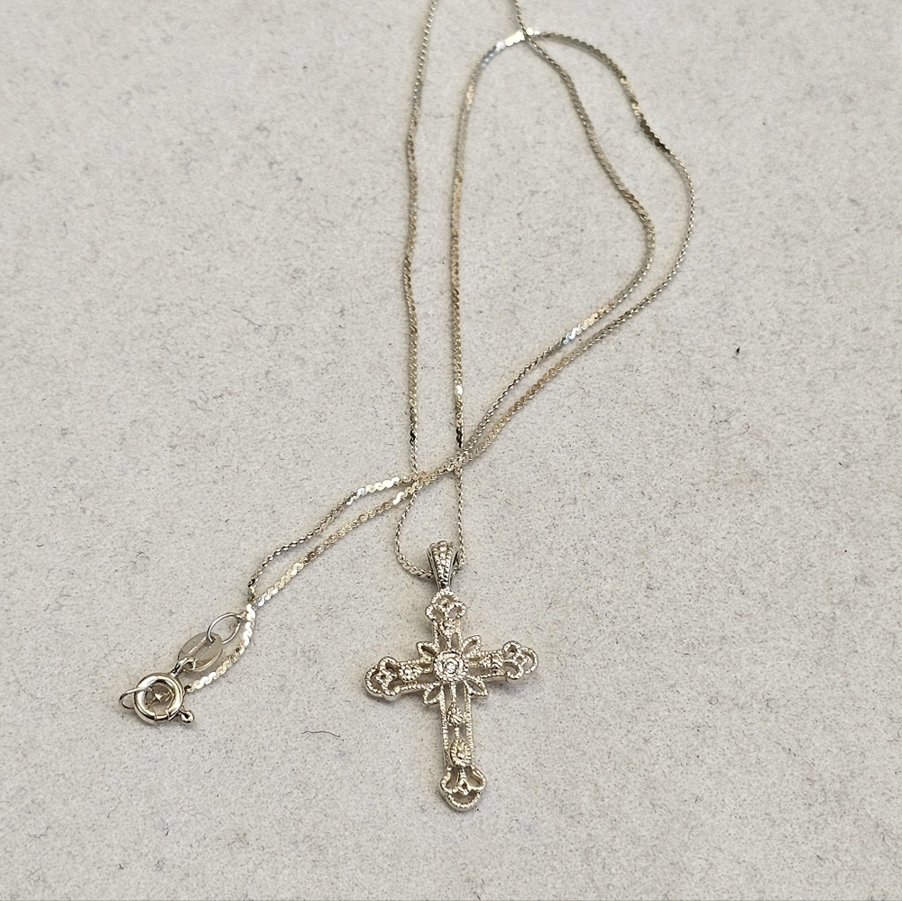 SET! 925 Cross with 925 Feather Ring & Stretch Angel Bead Bracelet SET! - Picture 3 of 16